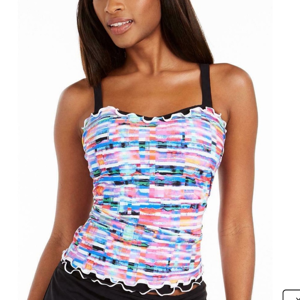 Profile by Gottex Tricolore Printed  Tankini Top